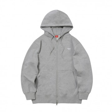 T1 Logo Zip-Up Hoodie - Grey